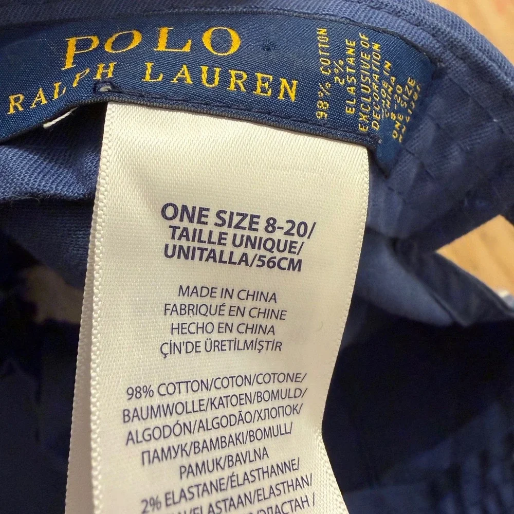 Polo Ralph Lauren Boys Blue Big Pony Baseball Cap Hat One Size 8-20 Adjustable
